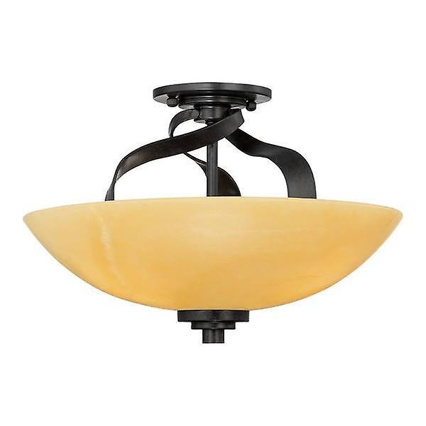 Elstead Lighting Kyle 3 Light Large Semi Flush Mount Ceiling Light Imperial Bronze, E27