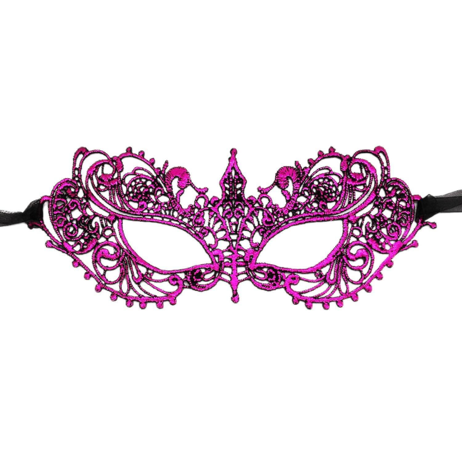 JUSCH Womens Stunning Masquerade Lace Mask Disguise for Costume Party Cosplay  ---Rose Red Tip