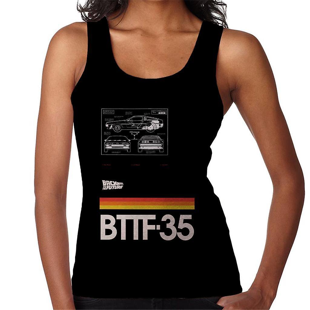 Back to the Future 35th Anniversary Delorean Notes Women's Vest Black X-Large