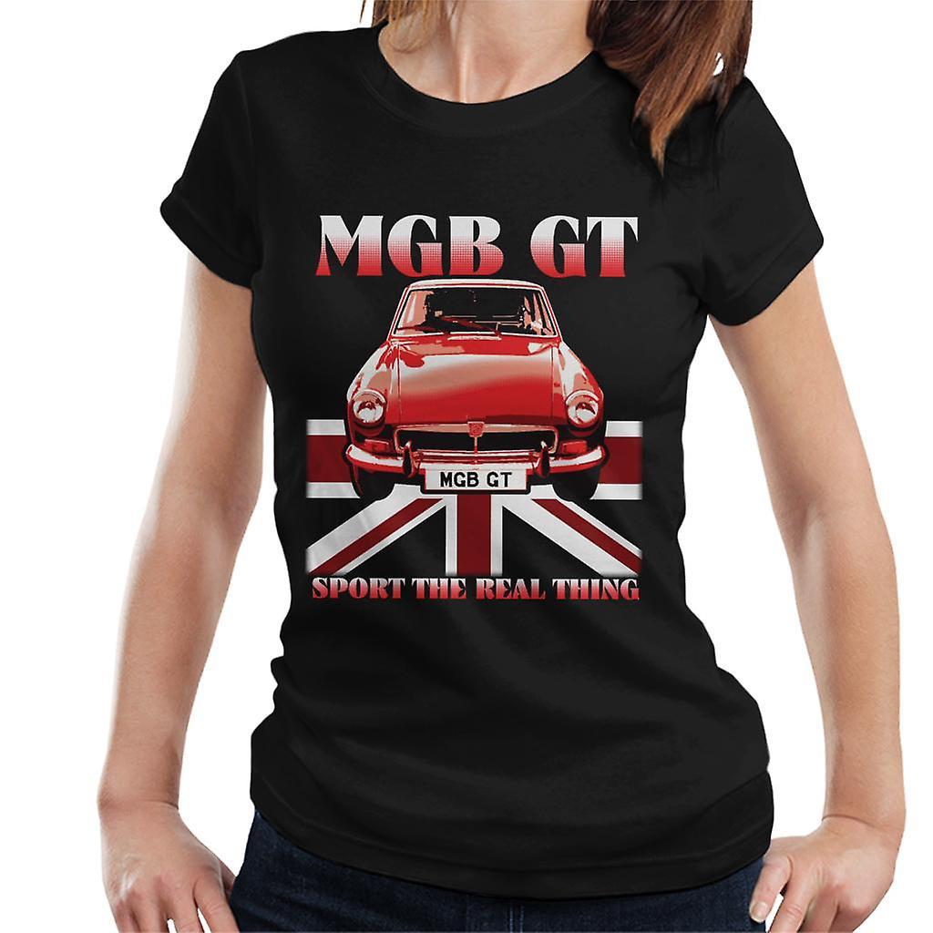 MG GT Sport The Real Thing British Motor Heritage Women's T-Shirt Black Small