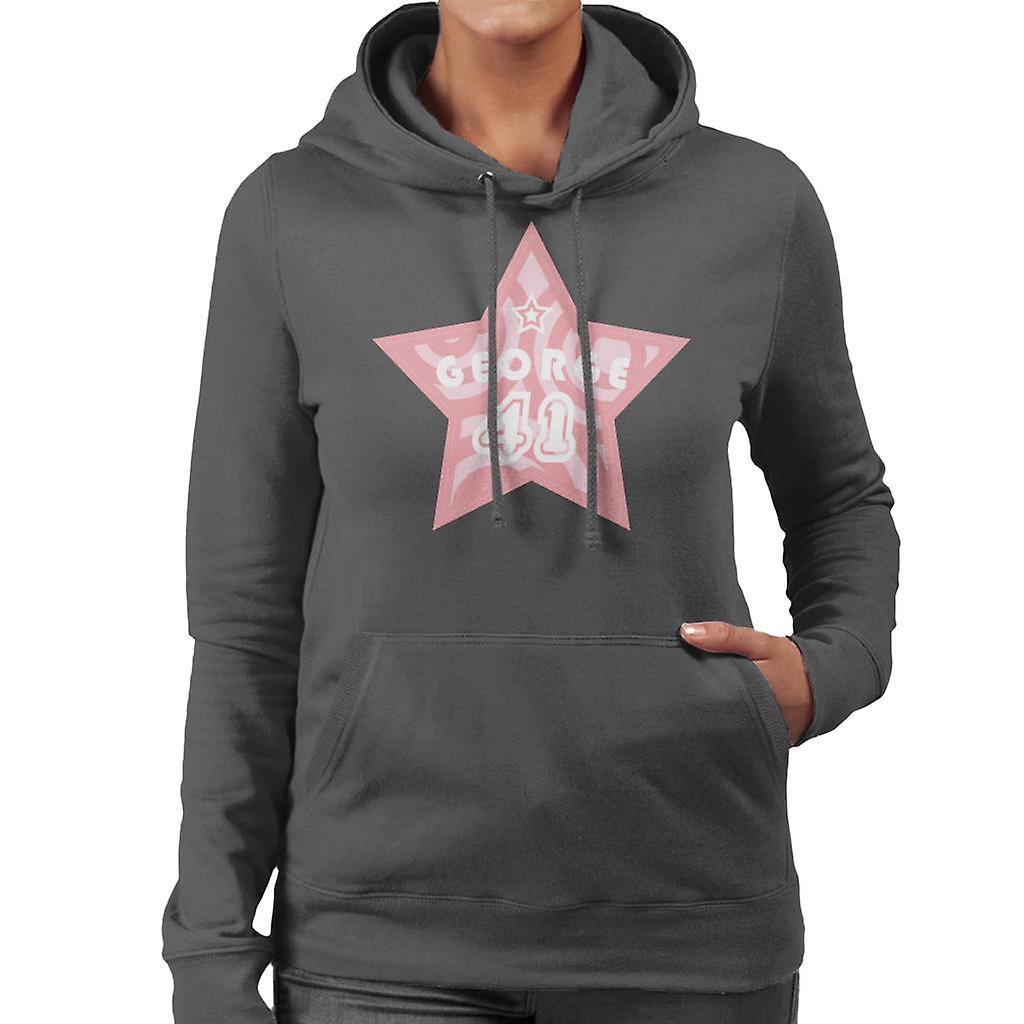 Curious George 41 Star Women's Hooded Sweatshirt Charcoal Medium