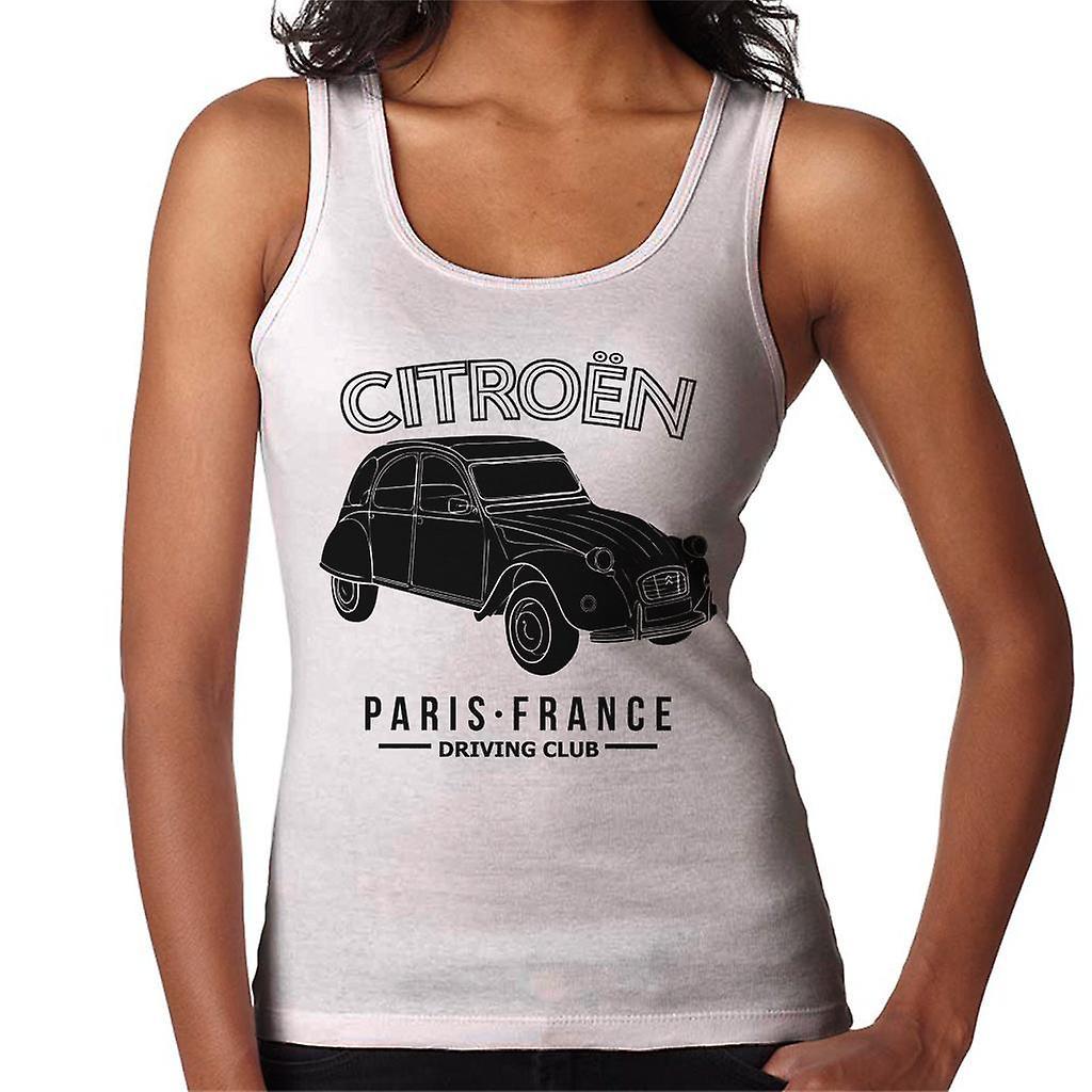 Citro�n Citroen Driving Club Black 2CV Paris France Women's Vest White Large