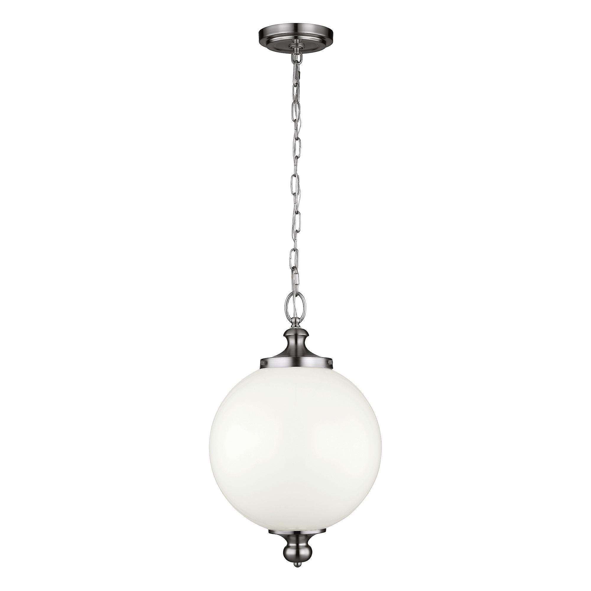 Parkman 1 Light Large Globe Ceiling Pendant Polished Nickel E27