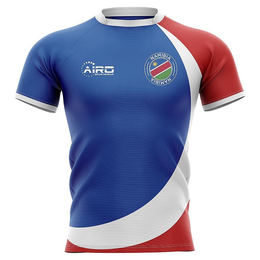 Airo Sportswear 2023-2024 Namibia Home Concept Rugby Shirt - Adult Long Sleeve Blue XL