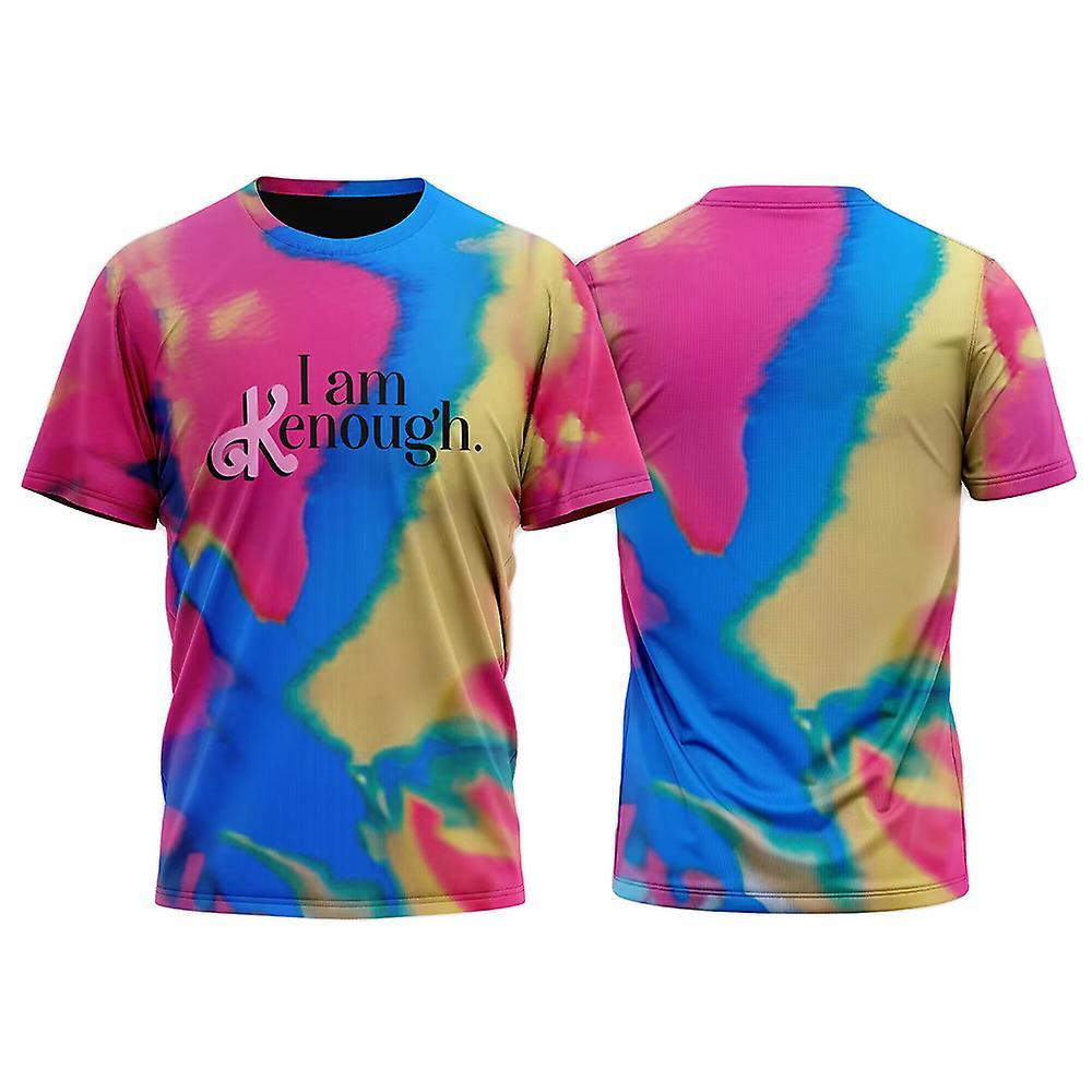 Shakub I Am Kenough T-shirts Couple Trendy Tie Dye Short Sleeve Casual Tops Gifts For Adults 2XL