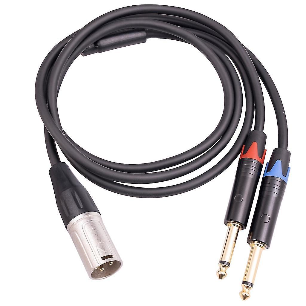 Cryin 1 Xlr 3-pin Male Jack- To 2x 6.35mm Ts Male Mono Plug Microphone Audio Cable