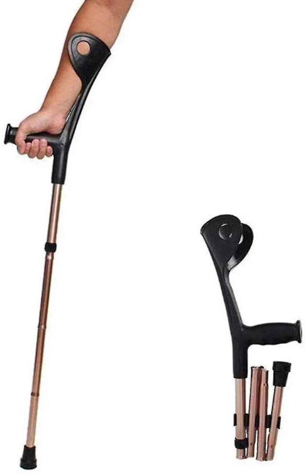 Banmo Folding Elbow Arm Adult Crutches, Height Adjustable Arm Cuff , Portable