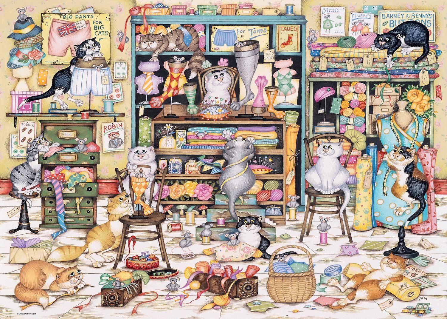 Ravensburger Crazy Cats Mrs Hardwick's Haberdashery Jigsaw Puzzle (1000 Pieces)