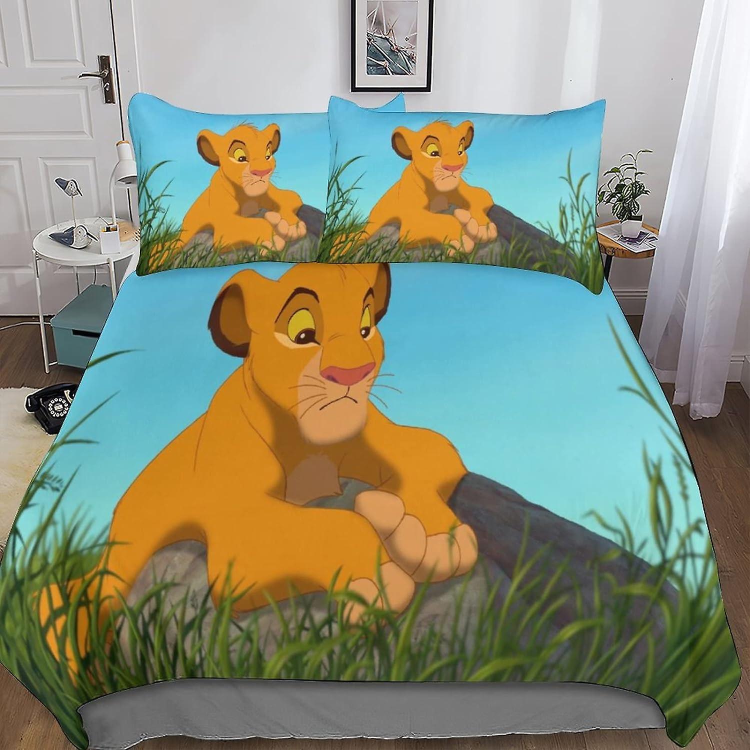 Kerota The Lion King Duvet Cover Pieces Microfiber with Zipper Bedding Set Duvet Covers Bedding Set for Kids Adults King 135*200 CM Single135x200cm