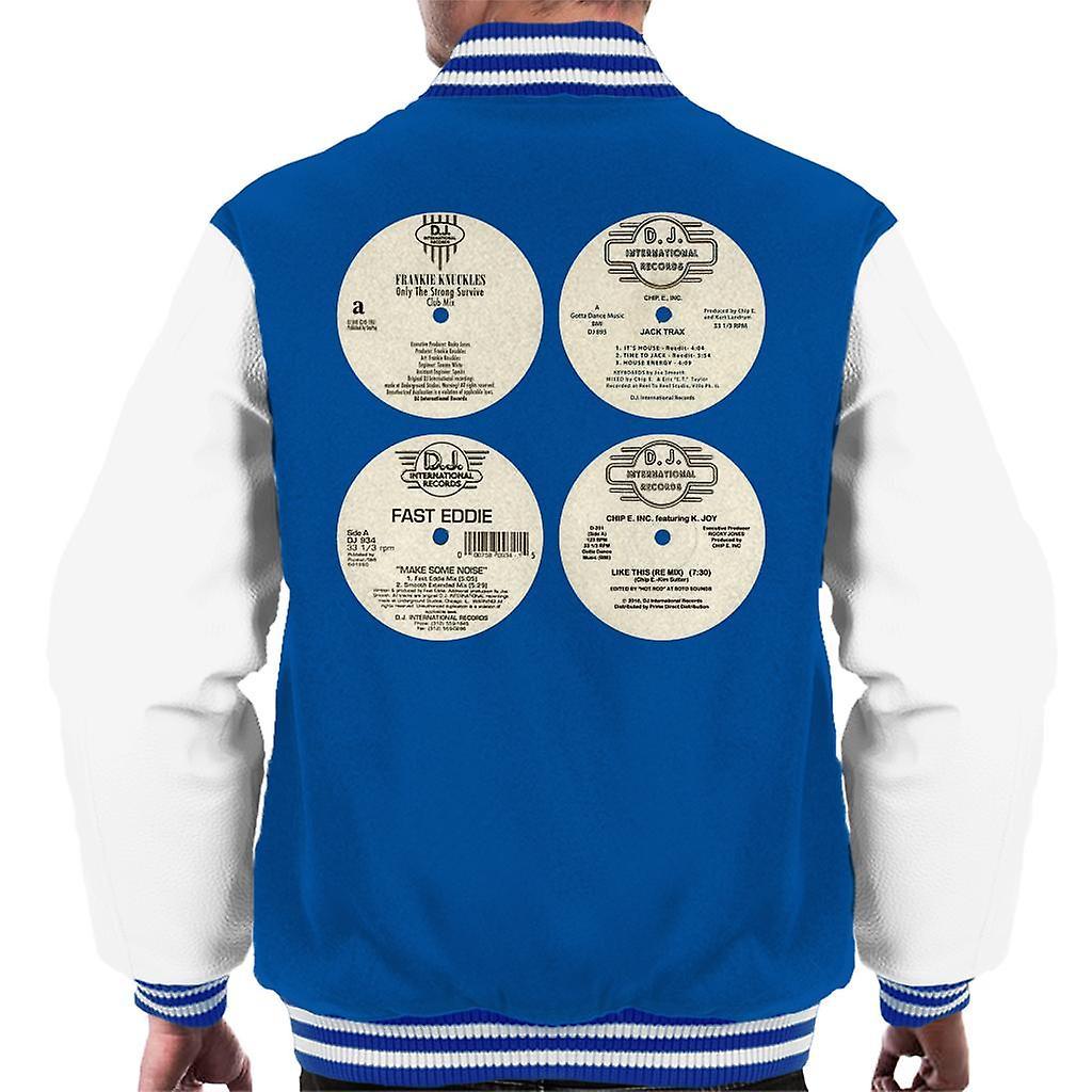 DJ International Classic Records Men's Varsity Jacket Royal/White Large