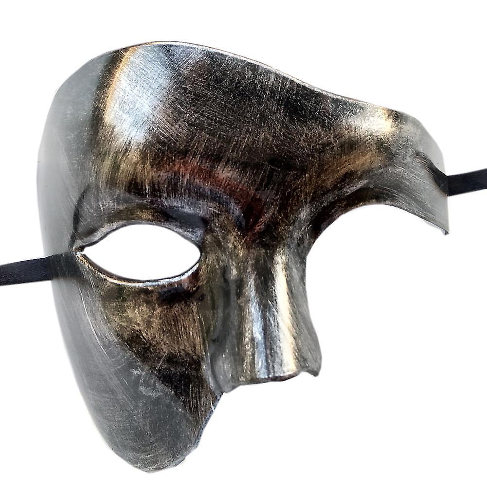 Dewenwils Dww-Mens Mask Masquerade Mask Phantom of The Opera Half Face Mask(Silver Black)