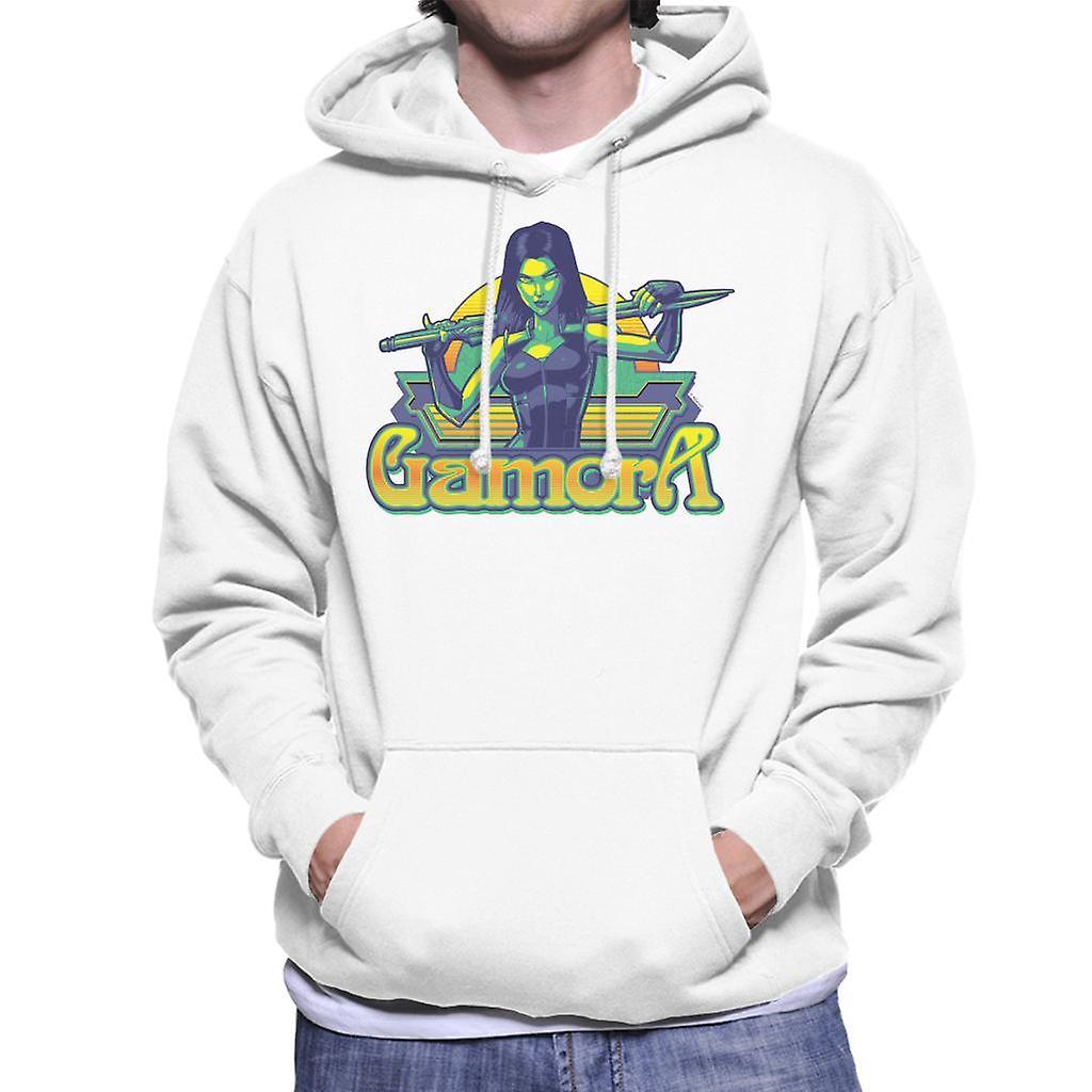 Marvel Guardians Of The Galaxy Gamora Sword Pose Men's Hooded Sweatshirt White Medium