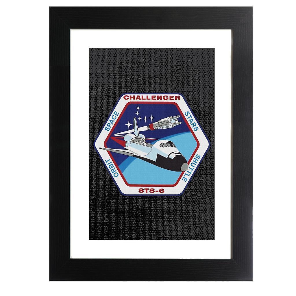 NASA STS 6 Space Shuttle Challenger Mission Patch Framed Print Black 39 x 52 cm