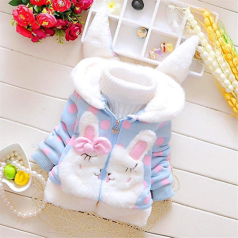 Slowmoose Winter Baby Outerwear Hooded Parkas Infant Jackets Warm Cotton Light Blue 18M