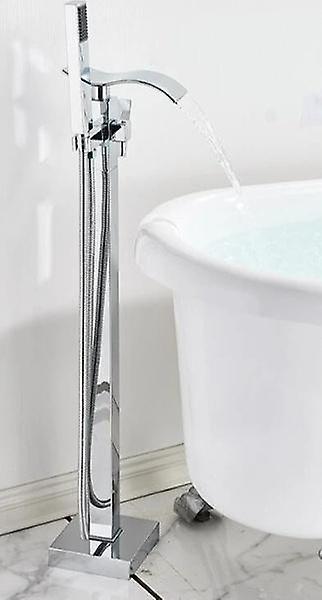 Slowmoose Floor Standing, Matte Black Square Bathtub Shower Faucets For Hot & Cold Water Chrome - TYPE D