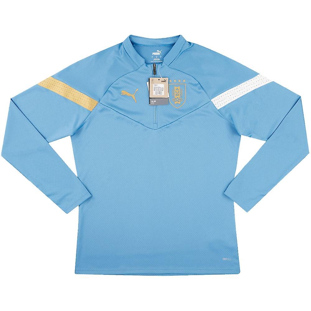 Puma 2022-2023 Uruguay Half Zip Training Top (Blue) Small Adults