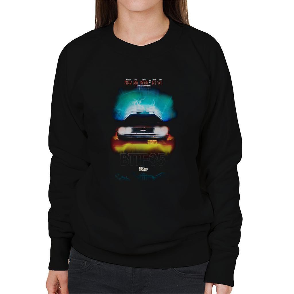 Back to the Future Delorean Headlights Design Women's Sweatshirt Black Large