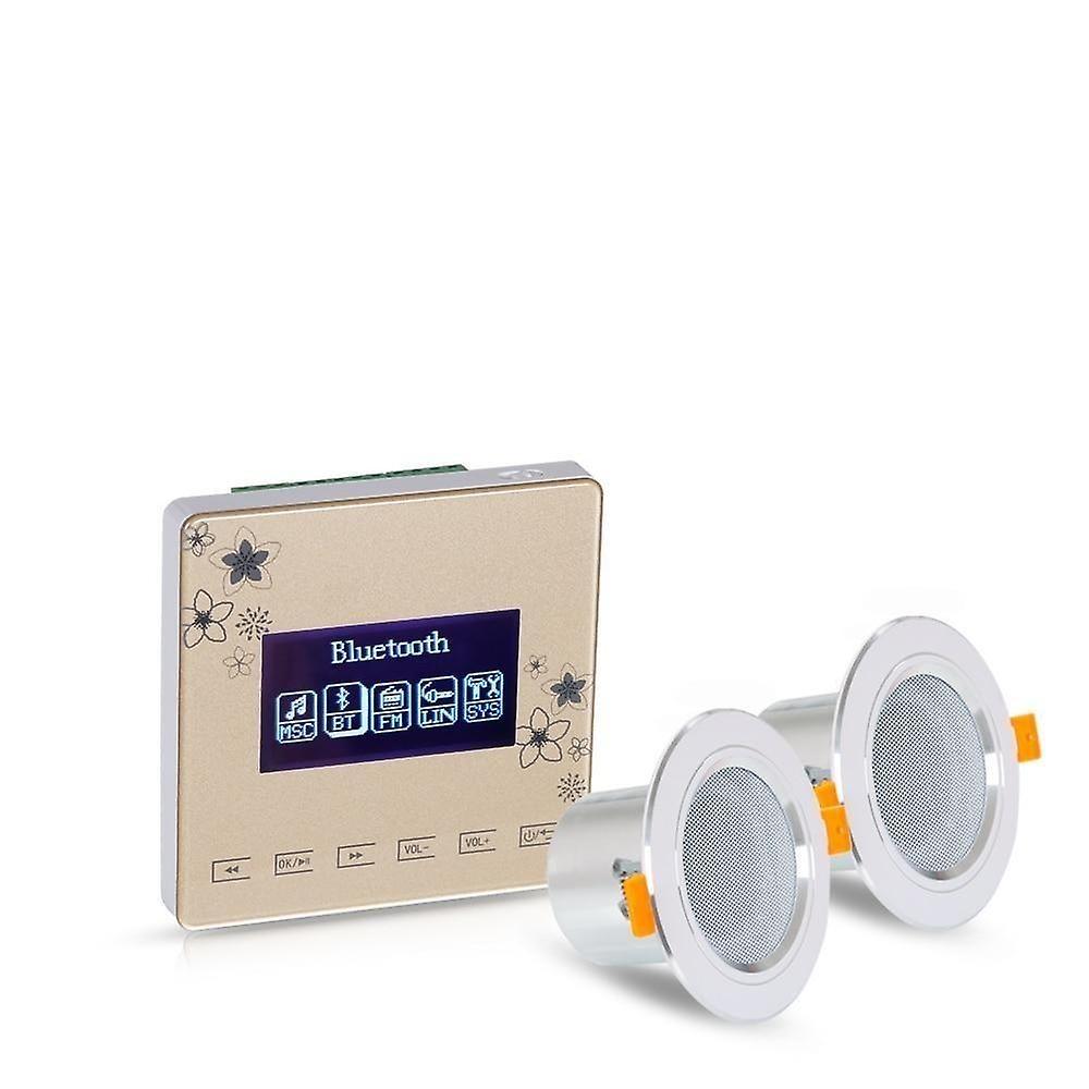 Slowmoose In-ceiling Speakers - Bluetooth Wall Amplifier gold-2pcs speaker