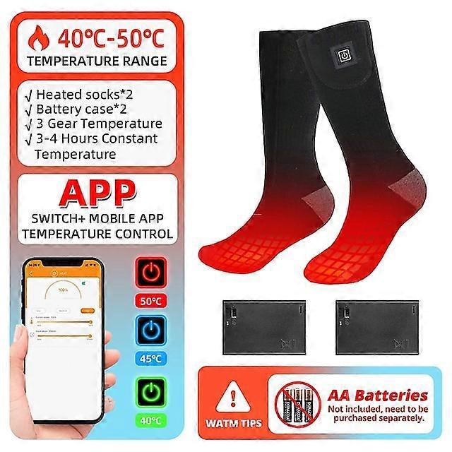 Eelhoe Heated Socks Thermal Socks Men's Women's Heating Foot Warmer APP Control Battery Case Electric Socks Warm Socks Cycling Riding Ski Hiking Wi...