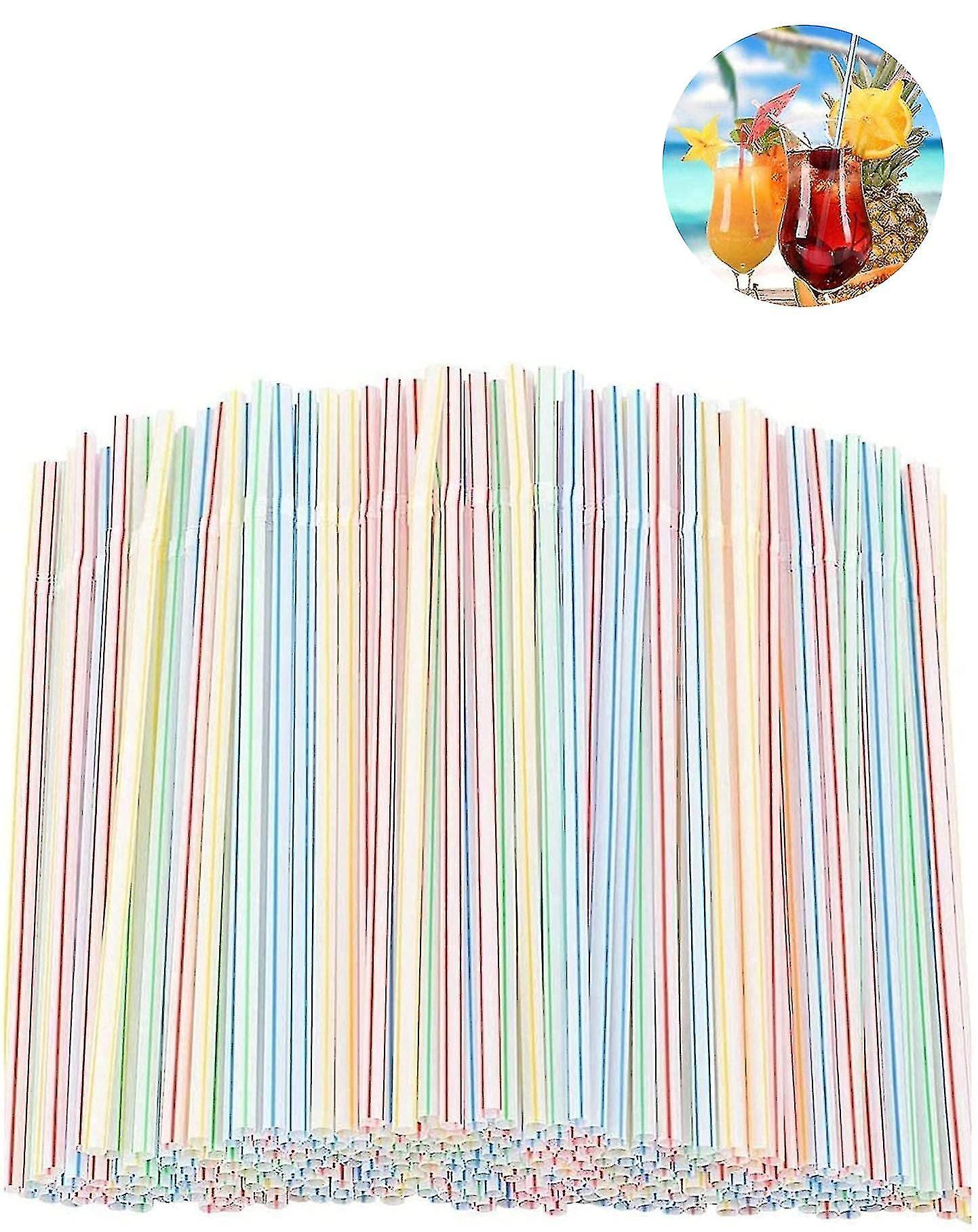 Tianzun Colorful Plastic Straws -flexible Drinking Straw Set - Reusable Straws