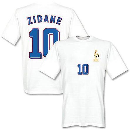 Gildan Zidedine Zidane France 1998 Away T-Shirt (White) MB (7-8 Years)