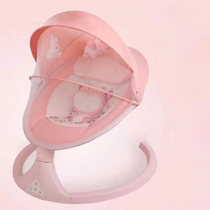 Slowmoose Newborn Baby Sleeping Swing Bouncer, Rocking Soothing Electric Cradle Chair Pink-A