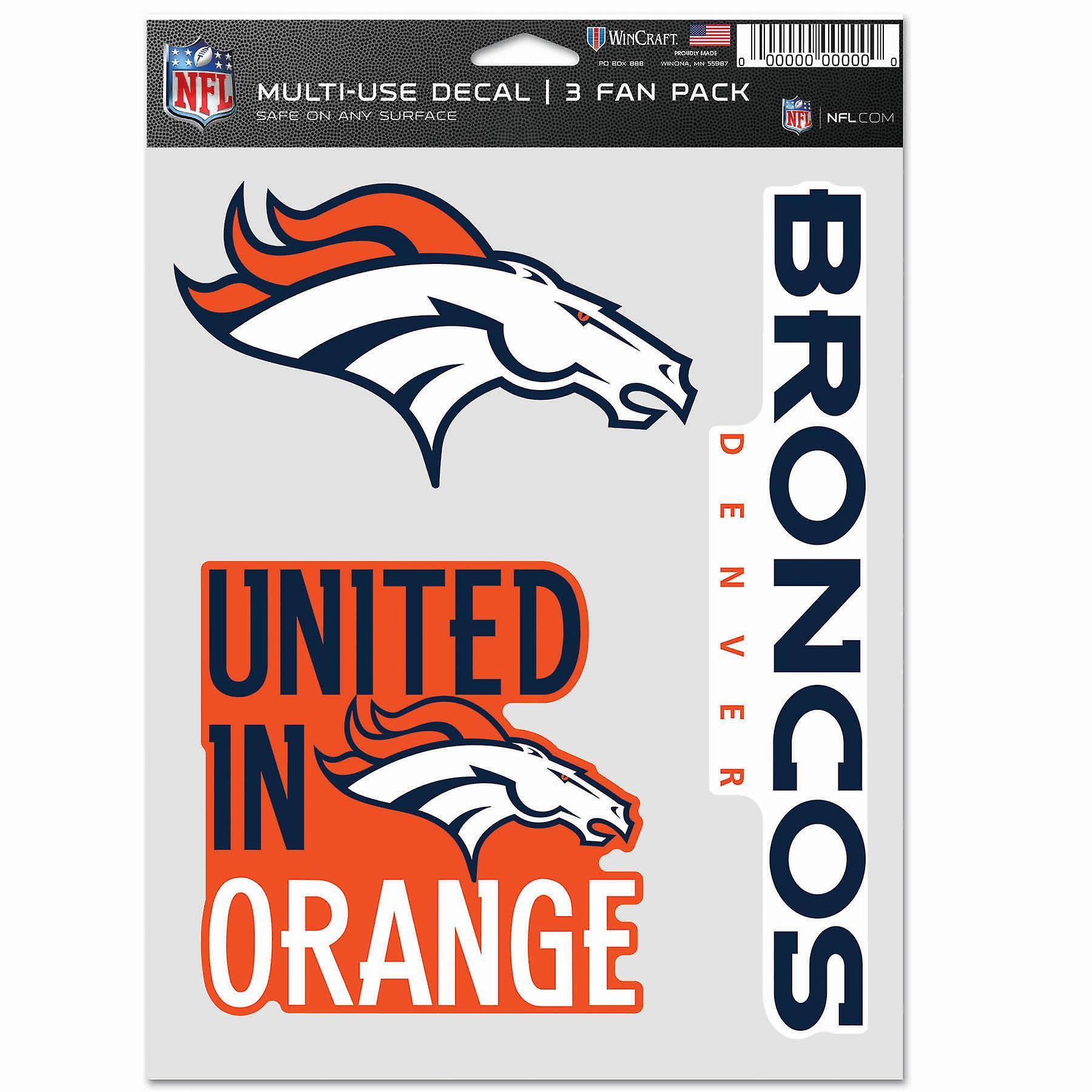 Wincraft NFL Sticker Multi-Use 3 Set 20x15cm - Denver Broncos