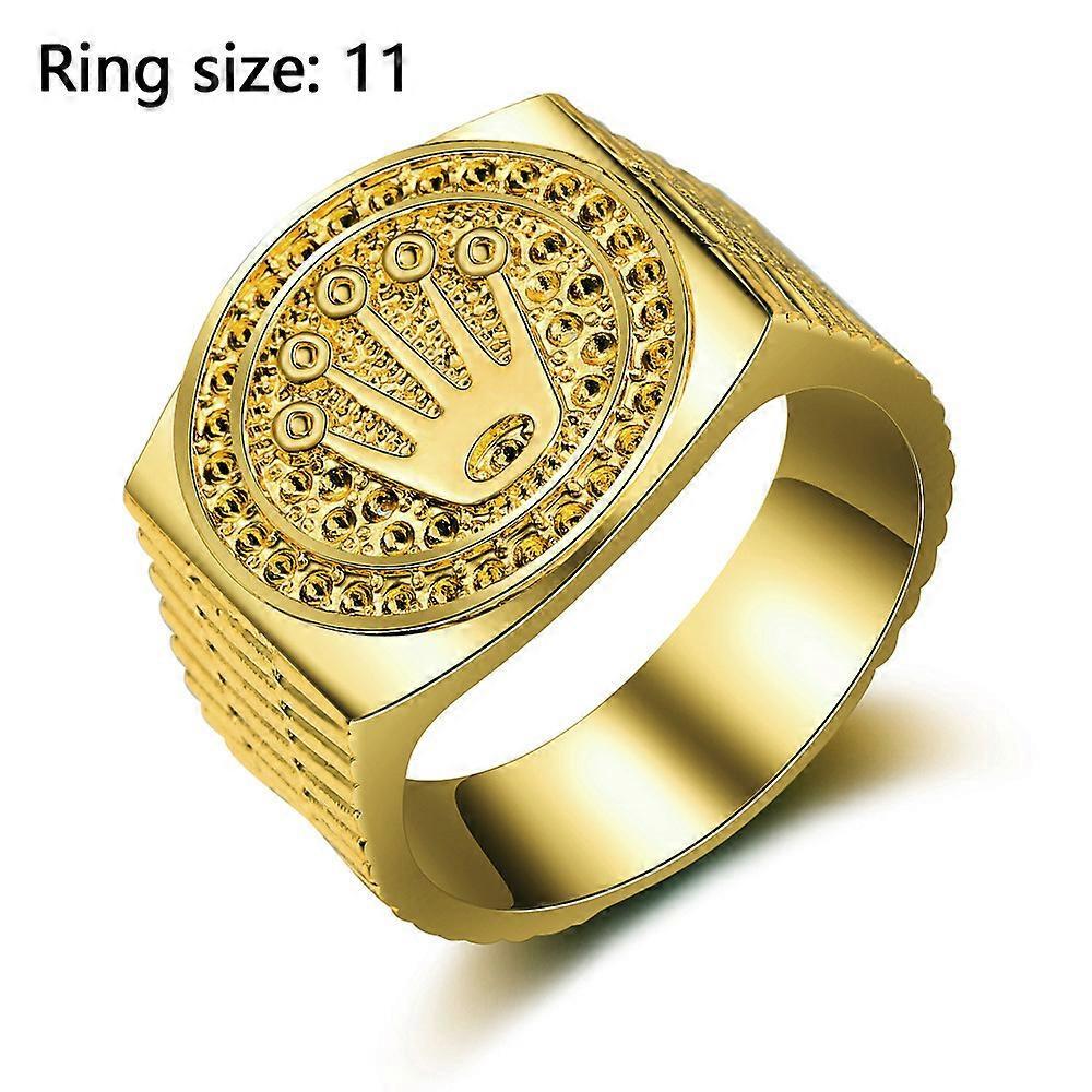 Wonderful Rings for Men Hip Hop Silver Gold King Crown Broken Heart Finger Ring Ancient gold