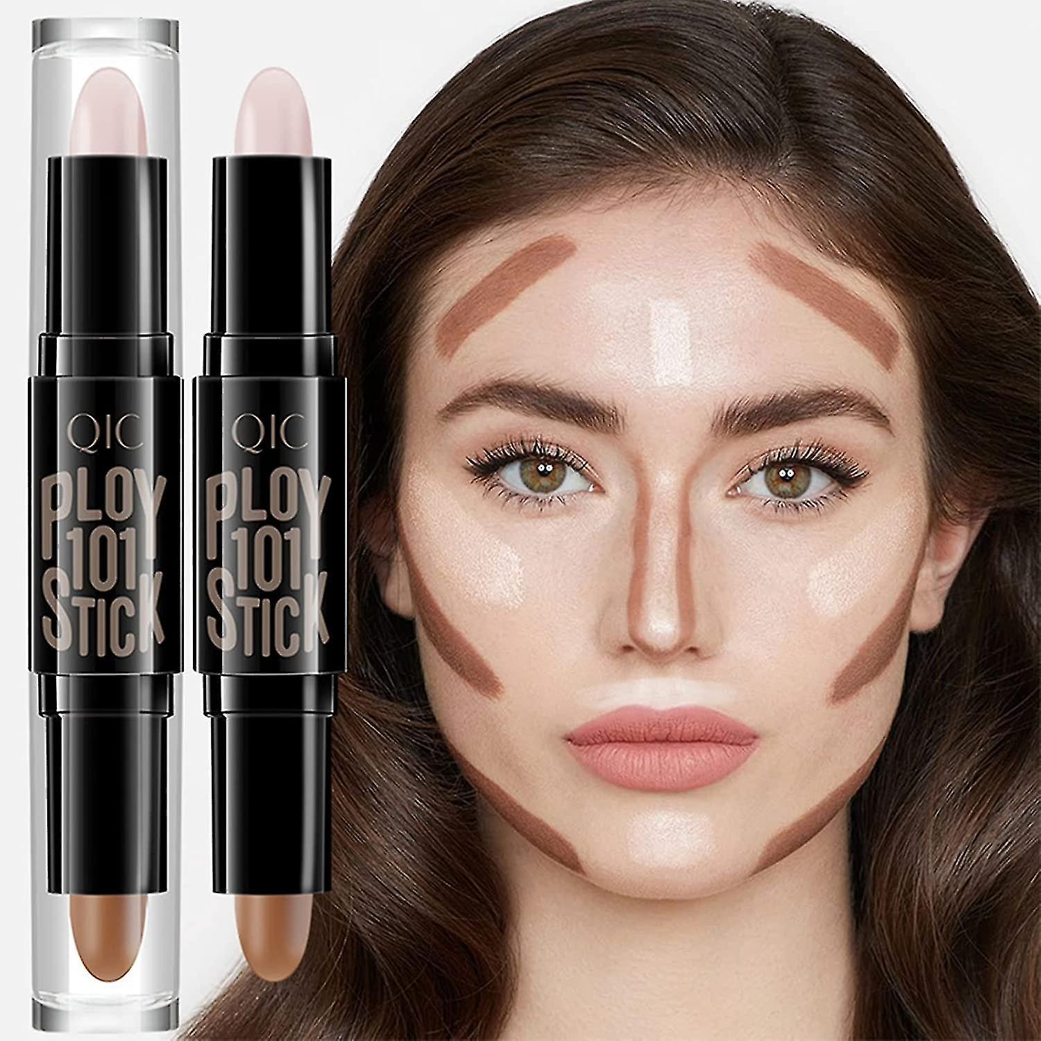 Hxetlv Highlight Contour Stick,2 In 1 Makeup Shading Stick,face Highlighters Sticks,concealer Contour Highlighter Stick 01