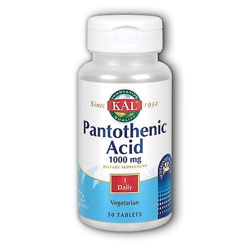 Kal Pantothenic Acid,1,000 mg ,50 Tabs (Pack of 1)