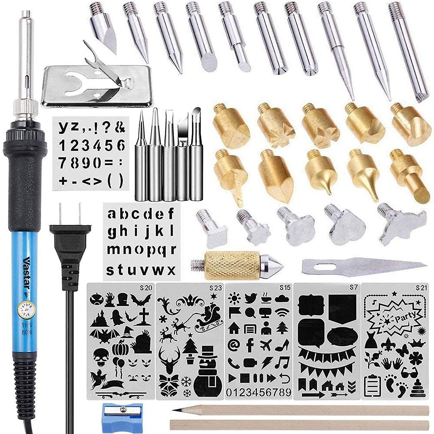 Sjjyv Wood Burning kit - Wood Burning Tools, with Adjustable Temperature Soldering Pyrography Wood Burning Pen