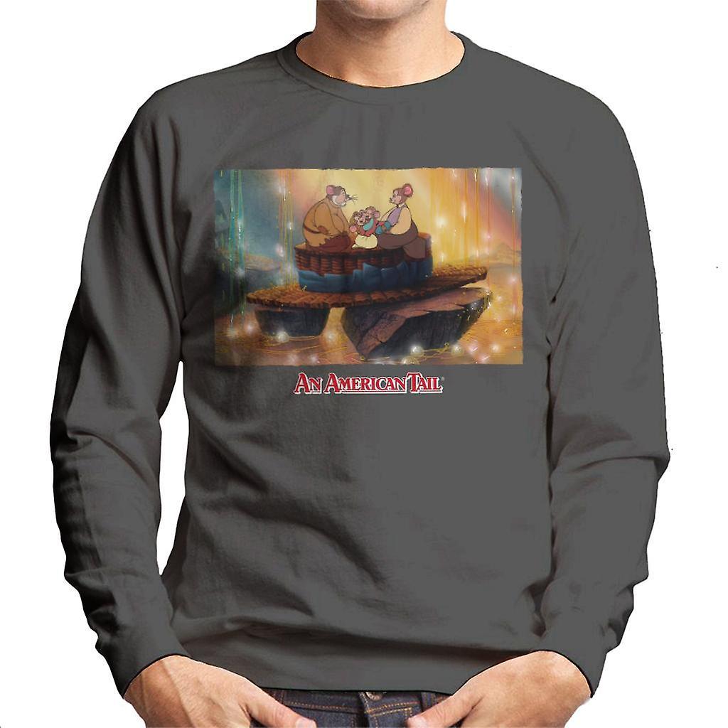 An American Tail Mousekewitz Family Men's Sweatshirt Charcoal Large