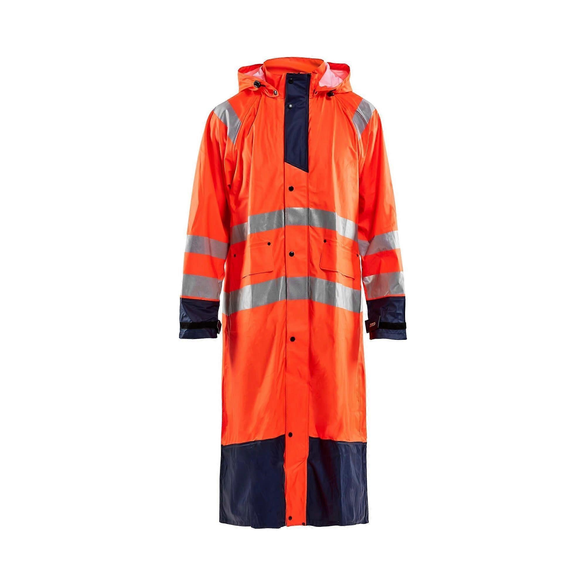 Blaklader 4325 Hi-vis Rain Jacket - Mens (43252000) Orange/navy blue M