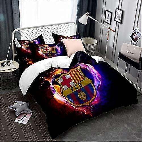 Kerota Football Team FC Barcelona Duvet Cover Unique Gift Christmas Bedding Set Wrinkle Free Light Weight Durable + 2 Pillowcase ) King220x240cm