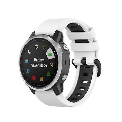 Watch Parts For Garmin Fenix 6S Two-color Silicone Watch Band White Black