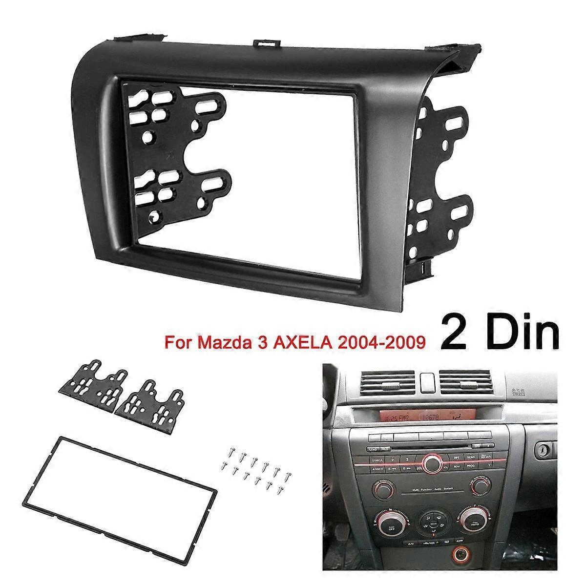 Redkid 2DIN Car Stereo Radio DVD Fascia Fascias Dash Panel Plate Trim Kit Frame Cover for Mazda 3 AXELA 2004-2007 2008 2009