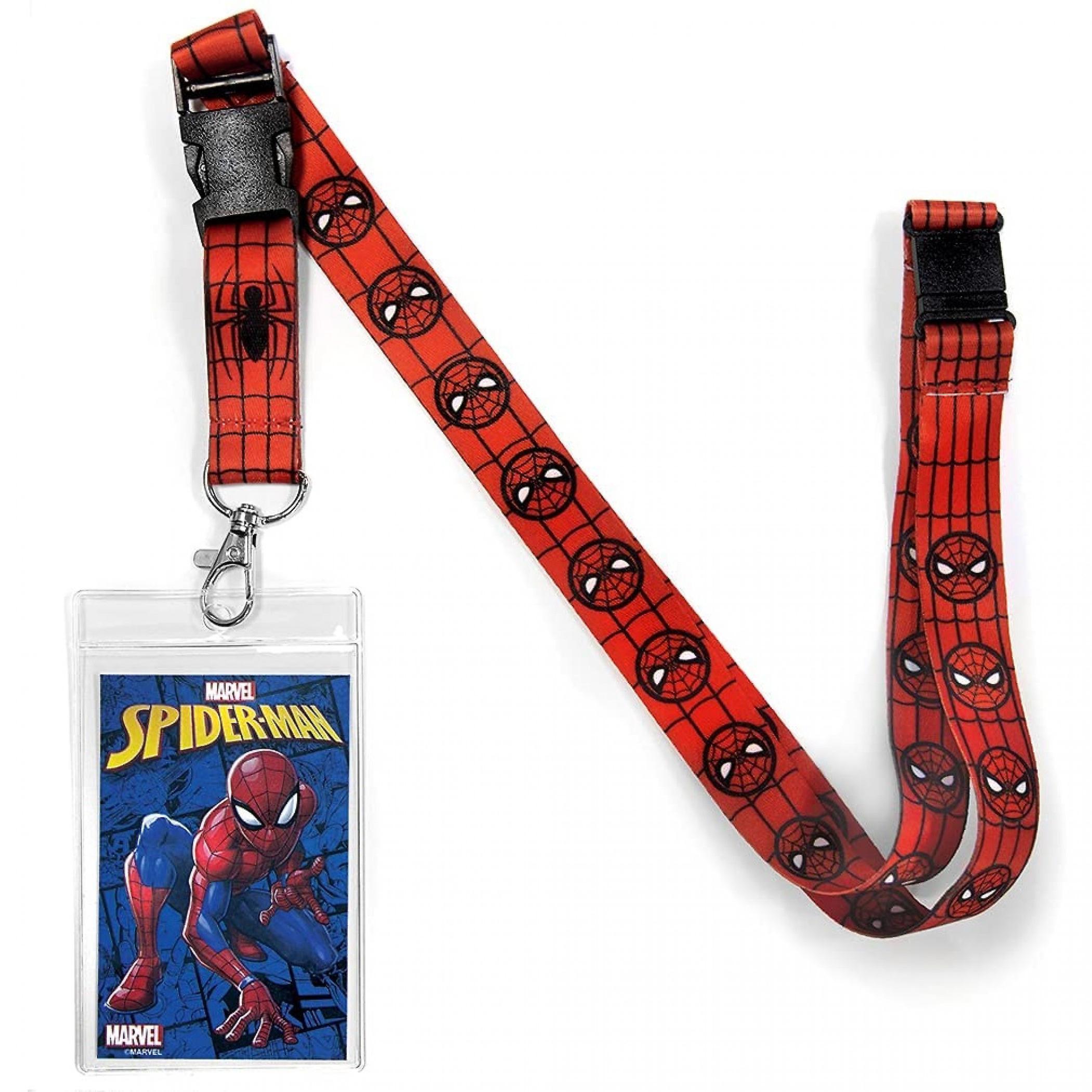 Marvel Comics Spider-Man Logo Covered Lanyard Red