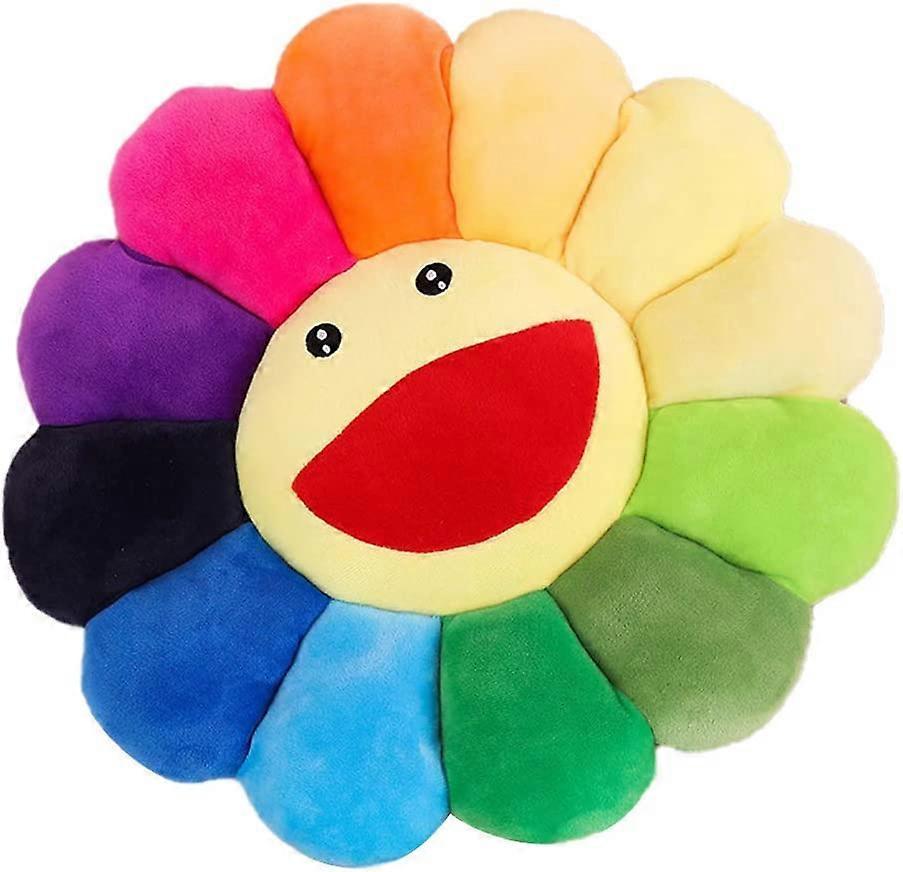 Lertenys Flower Plush Pillow Sunflower Plush Toy Kids Soft Smiley Colorful Sun Flower Pillow