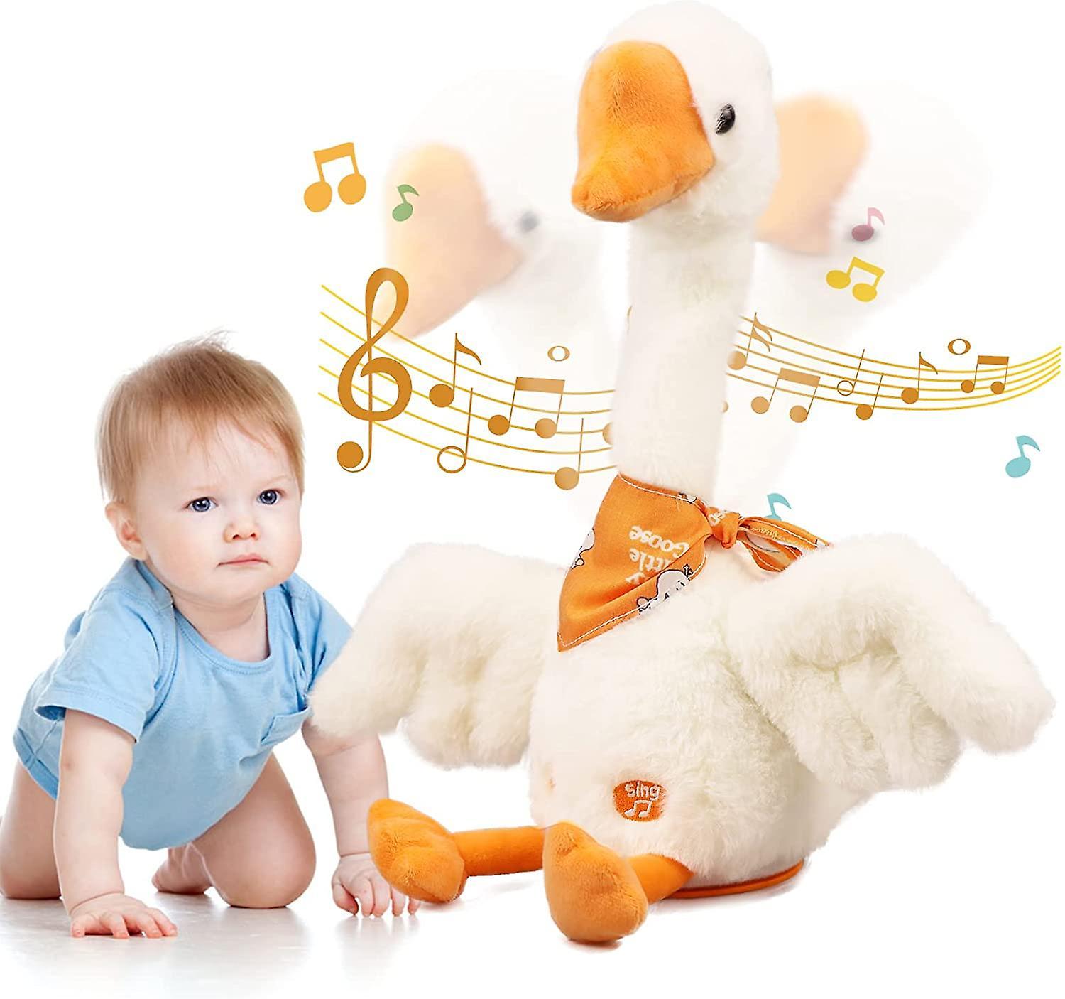 Tinor Usb Rechargeable Singing And Dancing Goose Toy With Light Recording Repeat Talking Goose Plush Toy Super Soft Cute And Fun Interactive Toy