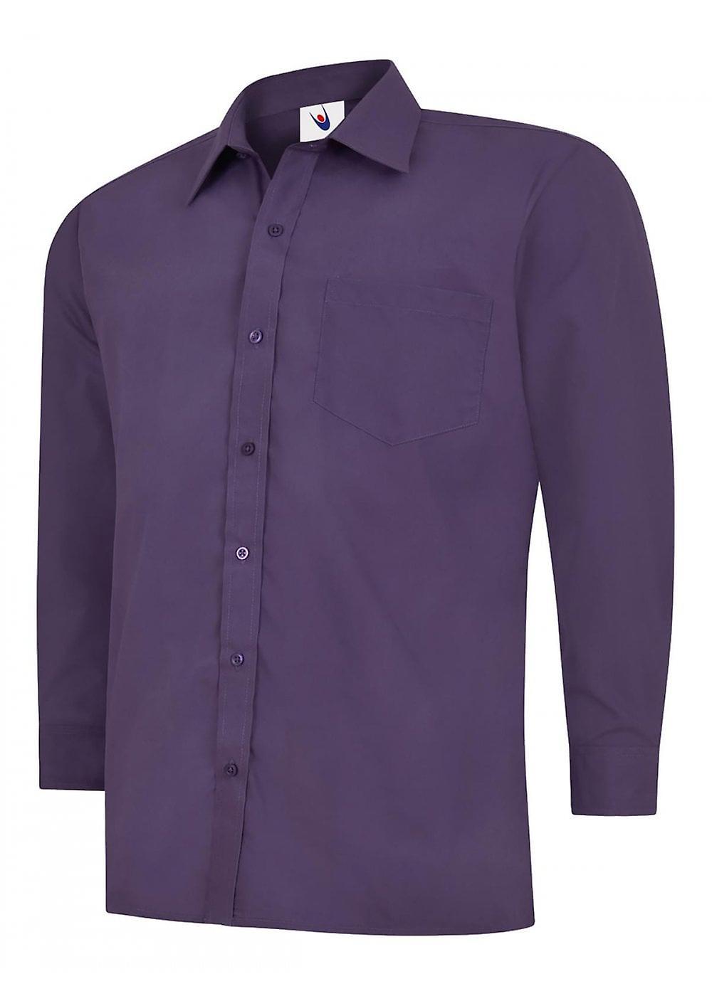 Men's Uneek Mens Poplin Full Sleeve Shirt UC709 Purple 14.5"