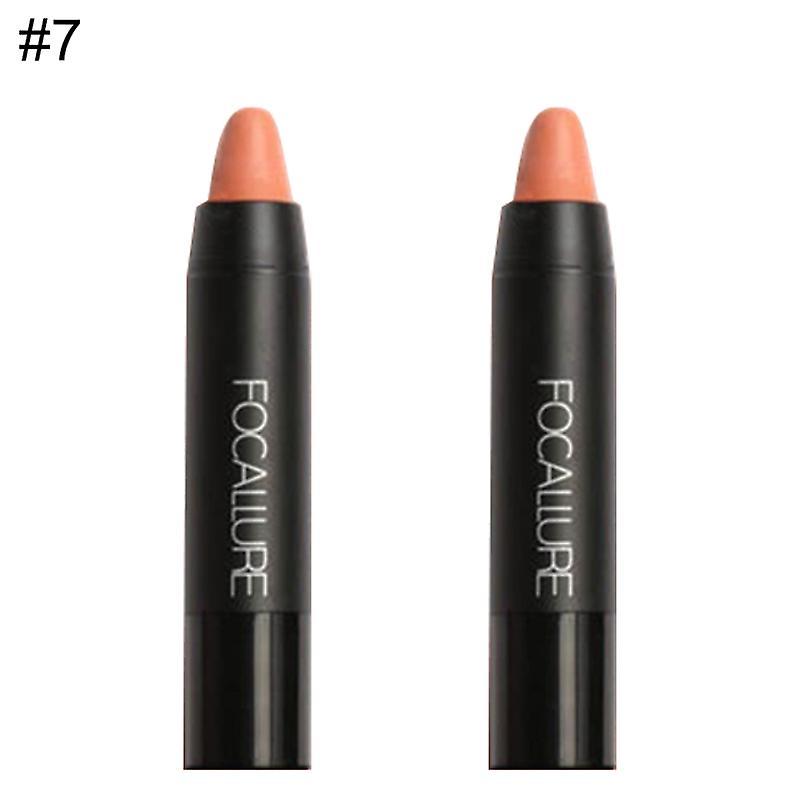 Realove FOCALLURE 2Pcs Lasting Non Sticky Waterproof Matte Lip Gloss Lipstick Makeup 7#