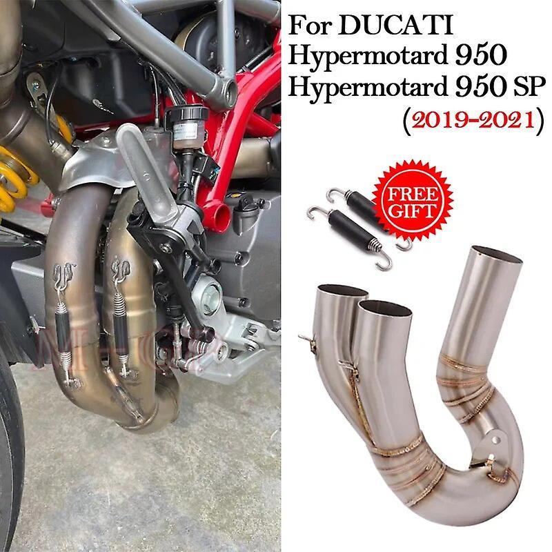 Loerss For Ducati Hypermotard 950 / 950 Sp 2019 2020 2021 Motorcycle Exhaust Modified Middle Link Pipe Moto Escape Joint Tube Slip On