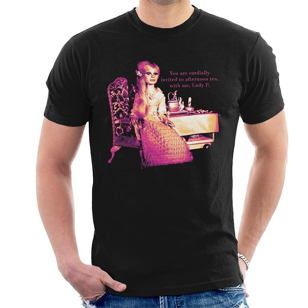 Thunderbirds Lady Penelope Afternoon Tea Design Men's T-Shirt Black XX-Large