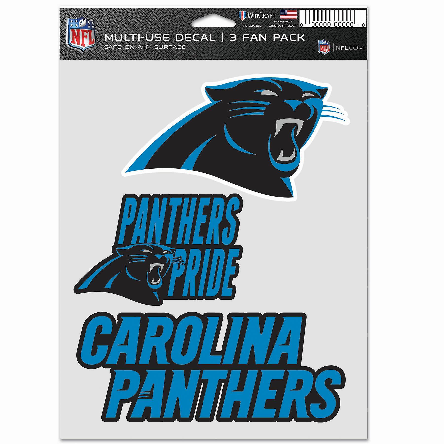 Wincraft NFL Sticker Multi-Use Set of 3 20x15cm - Carolina Panthers