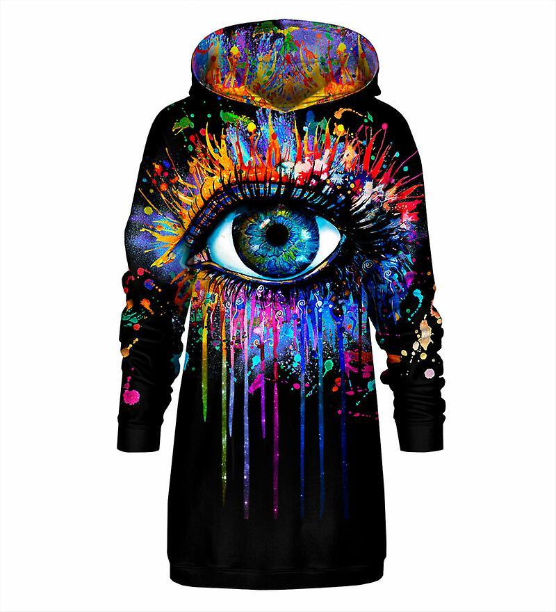 Mr Gugu & Miss Go Mr. Gugu Miss Go Black Fullprint Hoodie Oversize Dress S