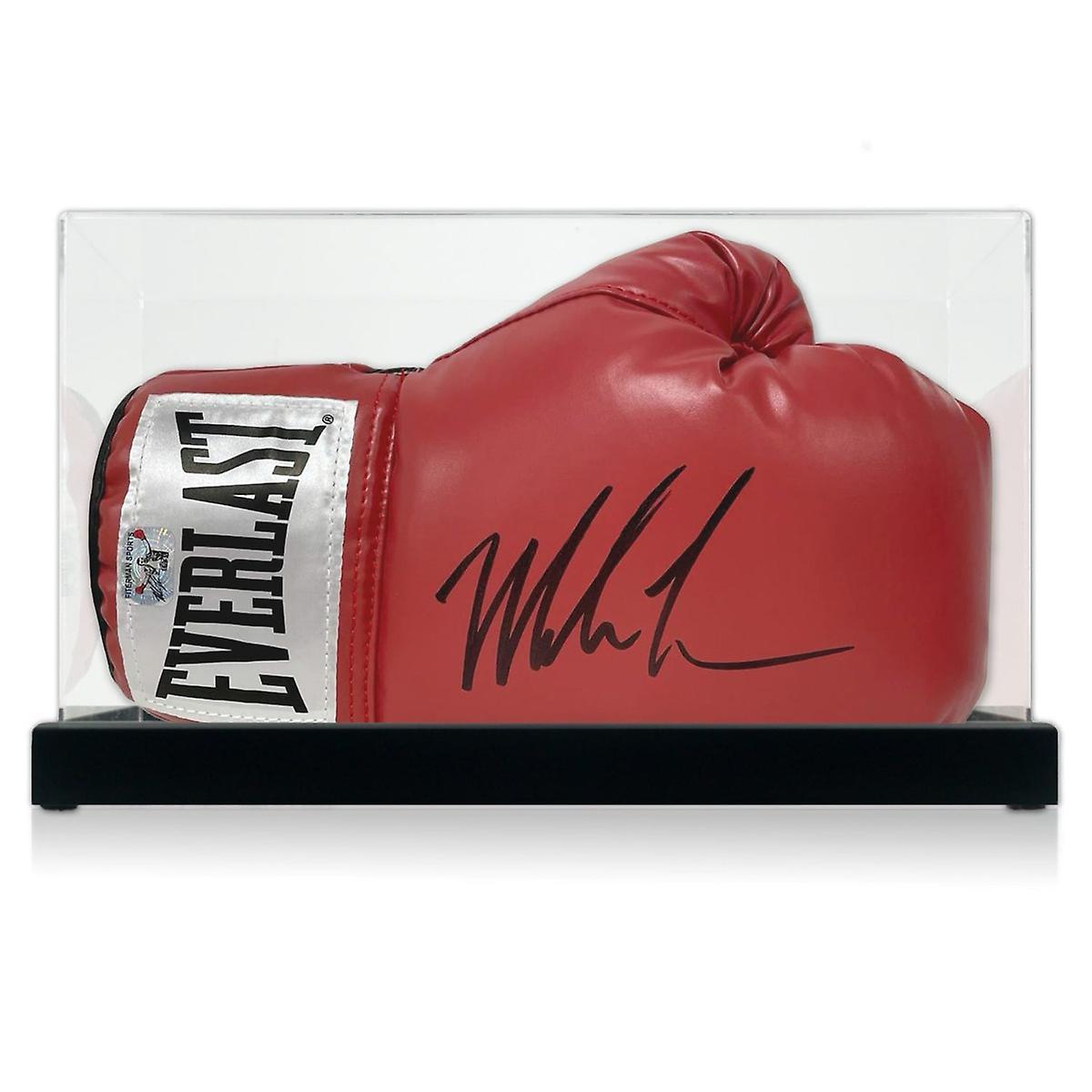 Exclusive Memorabilia Mike Tyson Signed Red Boxing Glove. Display Case