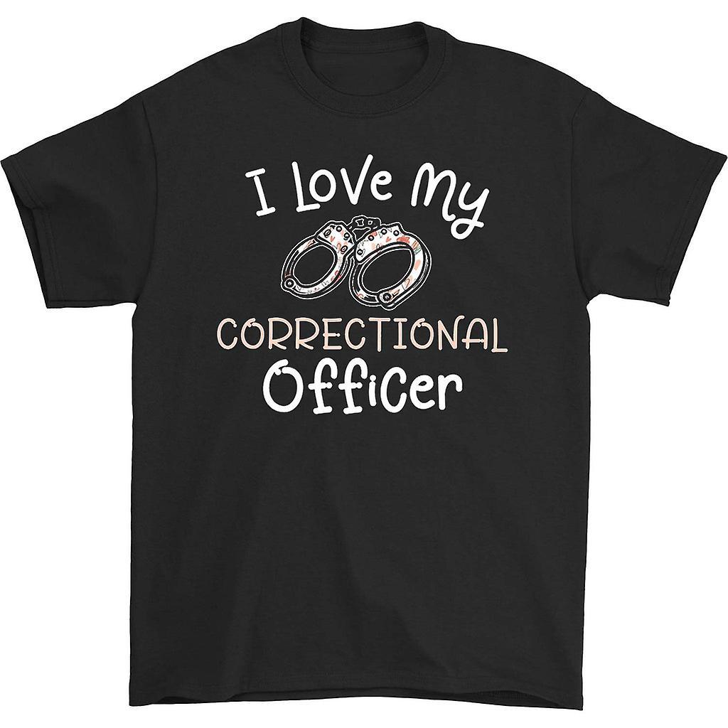 HISHARK I love my correctional officer 90s t-shirt Black M