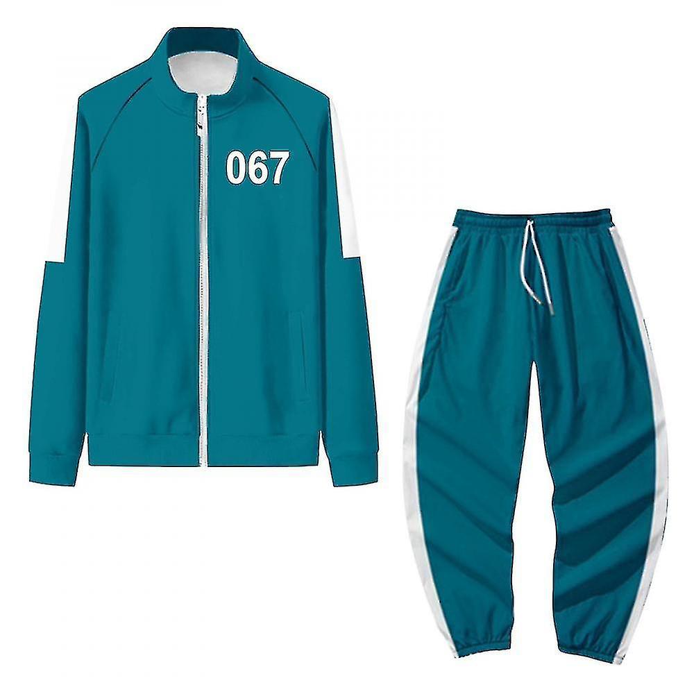 Youte Venalisa Squid Game Jacket Pants Cosplay Sports Zipper Cardigan Digital 067 Printing Pocket Sweatshirts Set S