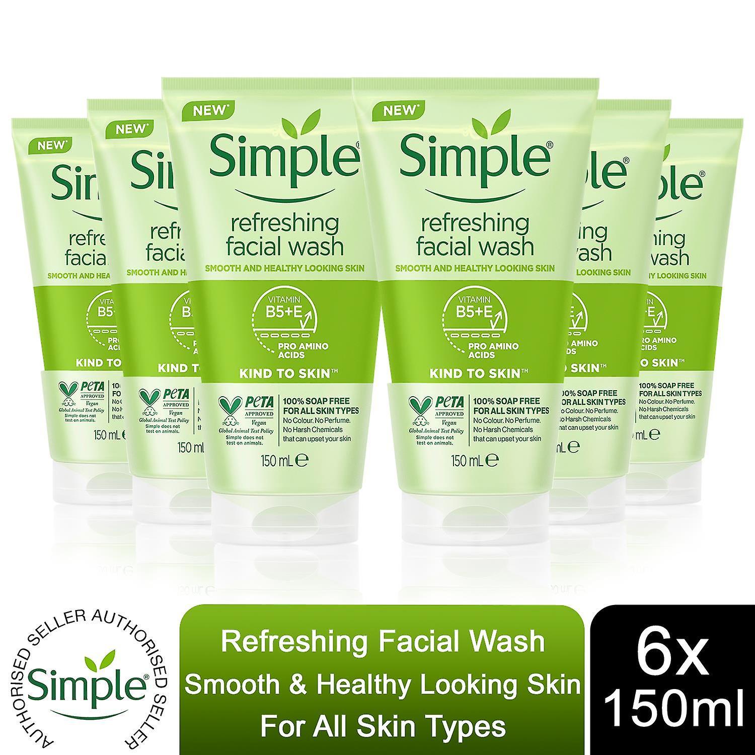 Simple Kind To Skin Facial Wash, 6pk, 150ml