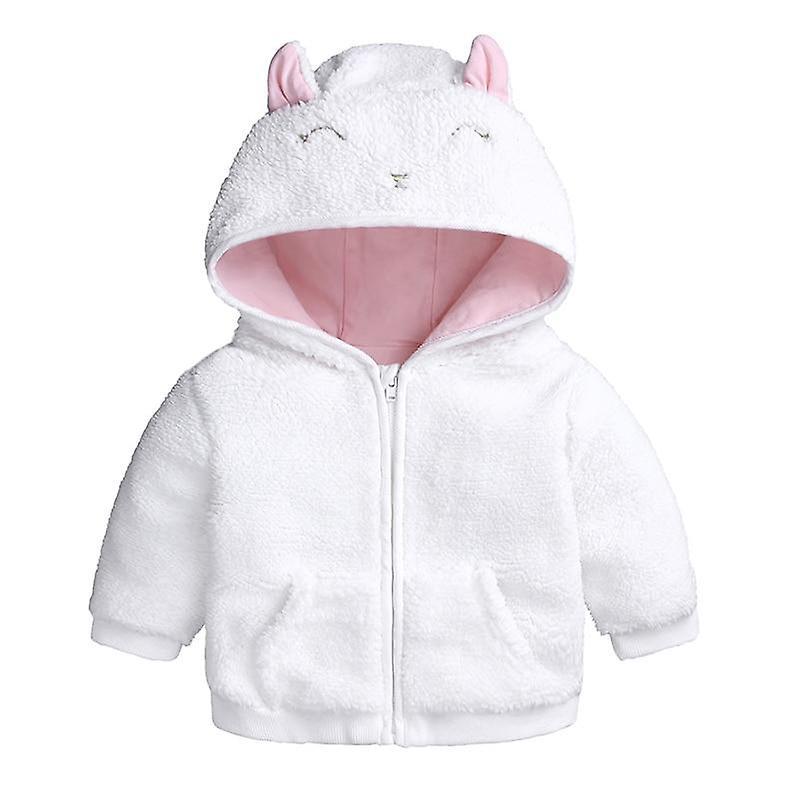 Slowmoose Newborn Baby Clothes Autumn Winter Warm Hooded Jacket & Coat Toddler Bear 18M / White